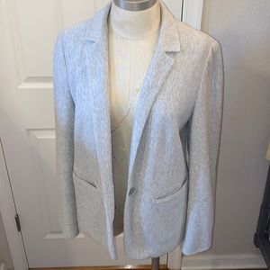 LOFT Grey Herringbone Knit Modern Blazer Size 12